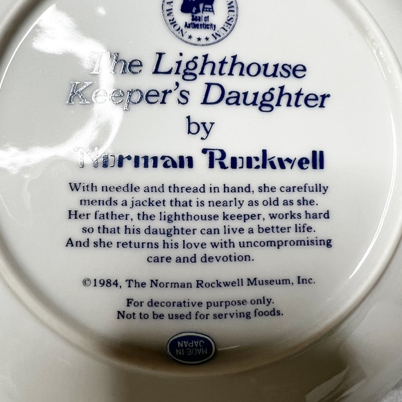 Norman Rockwell Vintage The Lighthouse Keeper’s Daughter Collector’s Plate IOB - Picture 8 of 11